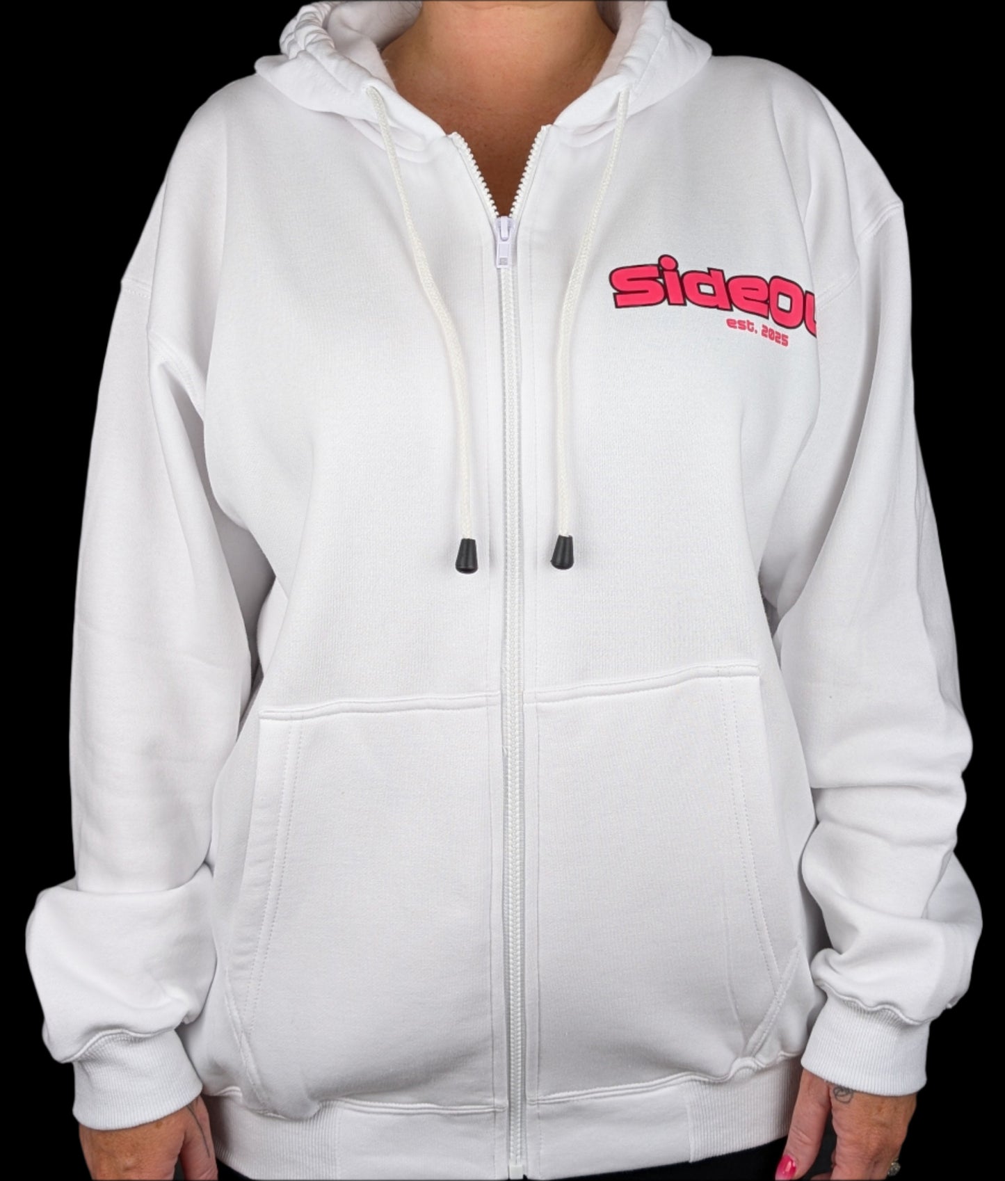 SideOut Zip Hoodie - Pink Logo